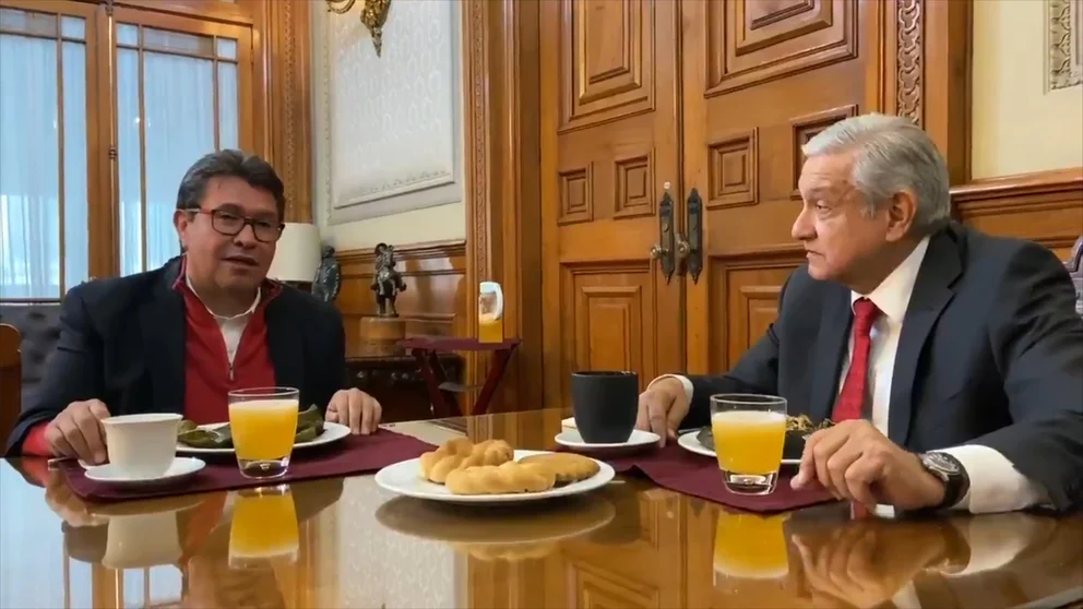 Monreal y López Obrador en el Palacio Nacional. Foto gobierno de México.